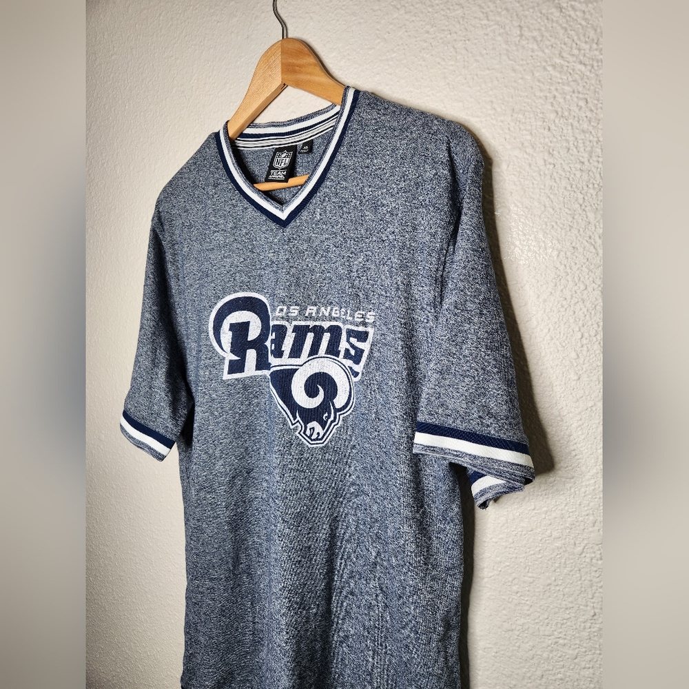 NFL Team Apparel Blue Los Angeles Rams Jersey Shirt With Logo Womens Size XL - Picture 5 of 7